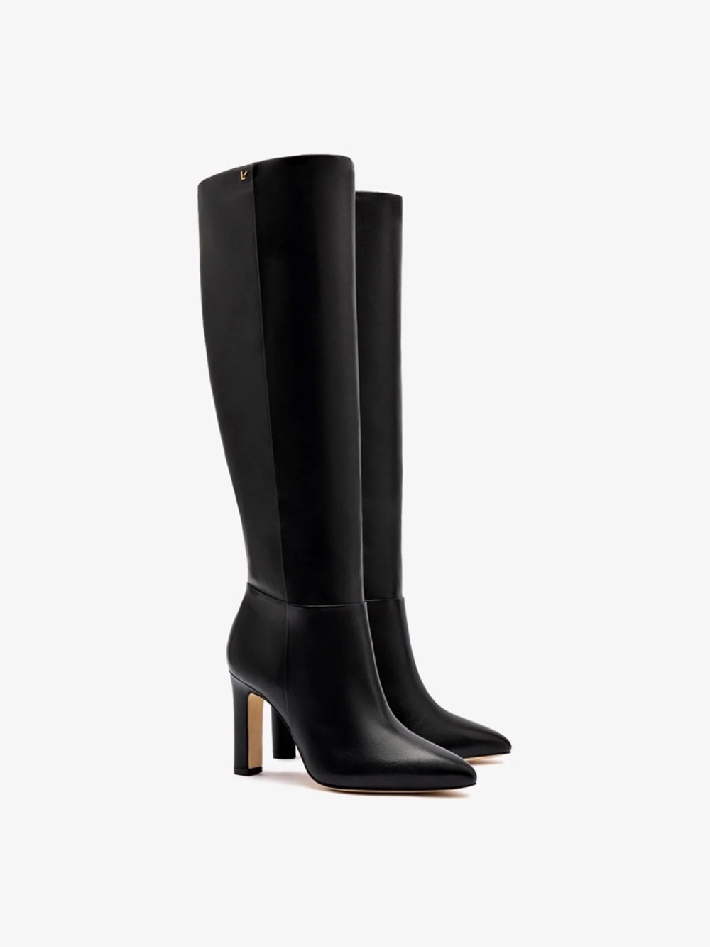 Larroude Cindy Hi Boot In Black Leather NWT - Picture 12 of 15